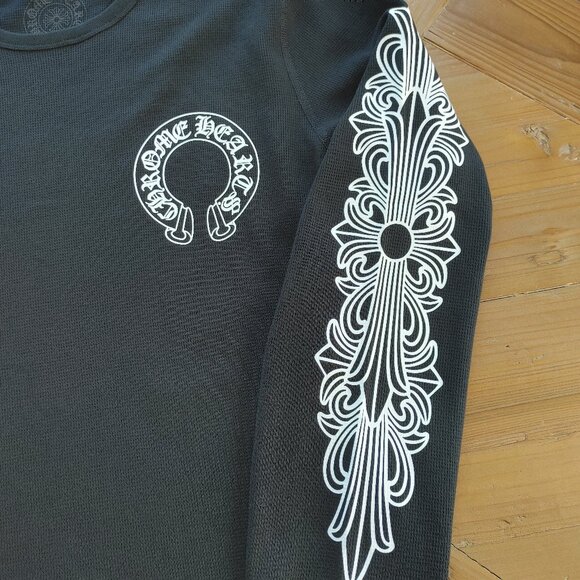 Chrome Hearts Horseshoe Thermal Waffle T-Shirt Black Long Sleeve size XXL (New) - Picture 5 of 11